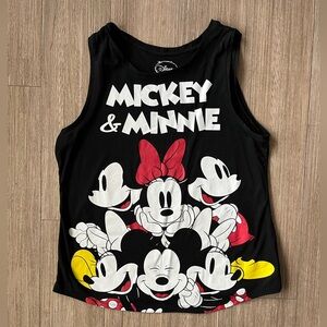 Disney Black Tank Top with Mickey & Minnie Design
